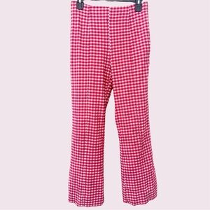 GANNI Seersucker Cropped Pants in Love Potion